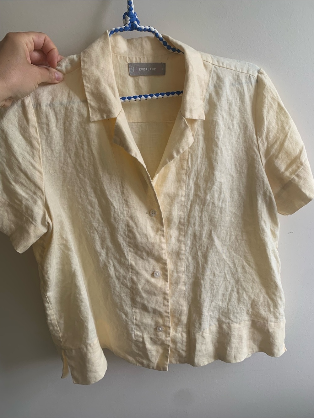Everlane Pale Yellow Short-Sleeve Button-Down Shirt